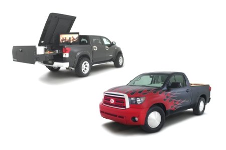 toyota-tundras-sema-2009 Toyota's custom Tundras shown during the 2009 SEMA show.