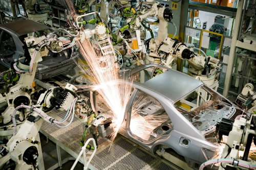 Camry being welded at Toyota plant in Kentucky