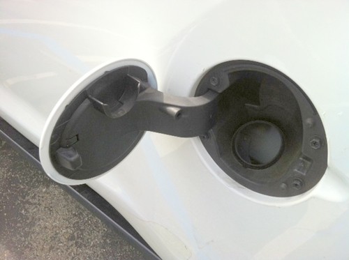 The test mule's plugged gas tank The test mule's plugged gas tank